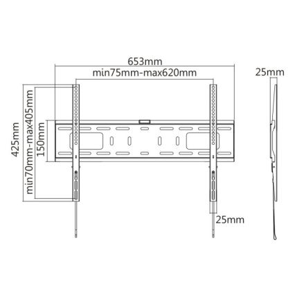 MK FLORIA MKF-17DF641 - Фиксирана стойка за телевизор за стена 80" черен