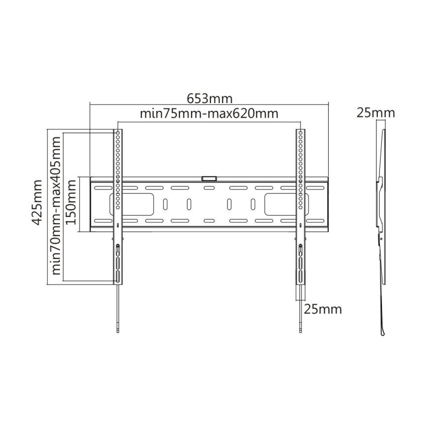 MK FLORIA MKF-17DF641 - Фиксирана стойка за телевизор за стена 80" черен