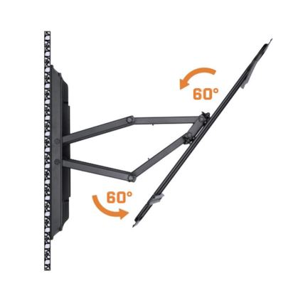 MK FLORIA MKF-17DP641 - Стенна стойка за телевизор с шарнир 80" черен