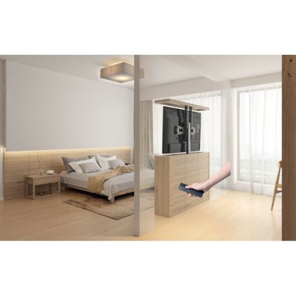 MK FLORIA MKF-19DM648 - Подова стойка за телевизор 37-65 черен SCHUKO + дистанционно управление