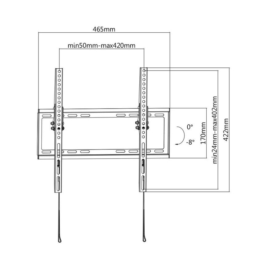 MK FLORIA MKF-20DN447 - Стенен наклоняем държач за телевизор 65 черен