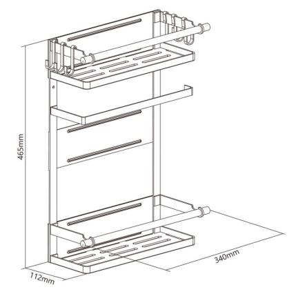 MK FLORIA MKF-21MG01W - Магнитен органайзер  46,5x34 см бял