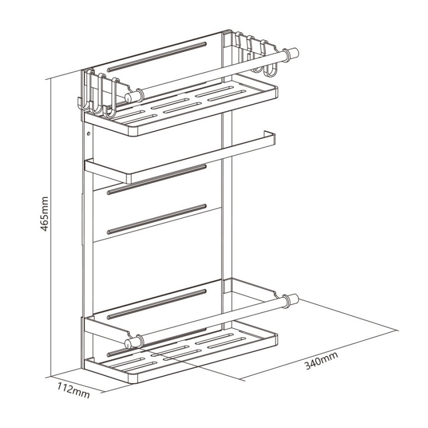 MK FLORIA MKF-21MG01W - Магнитен органайзер  46,5x34 см бял
