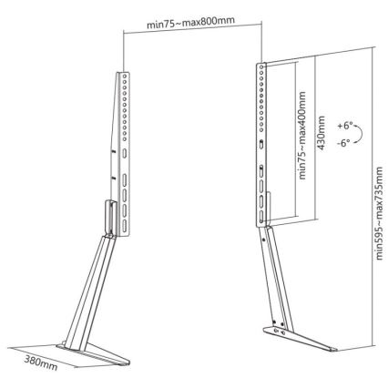 MK FLORIA MKF-21ST841 - Накланяща се стойка за телевизор 32-70“ черен