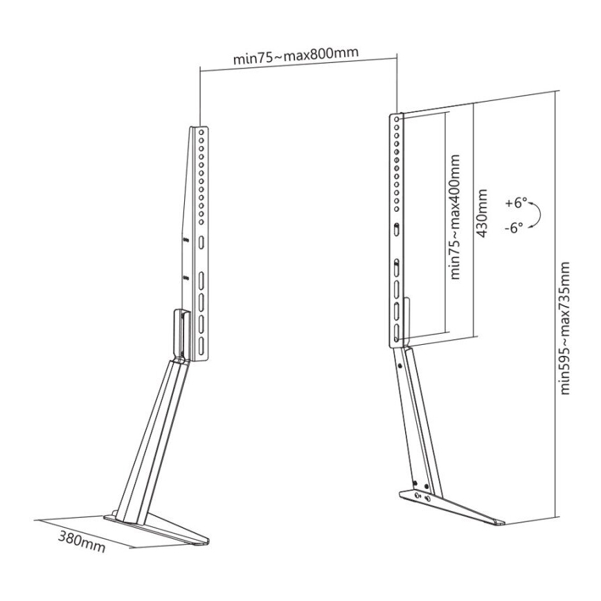 MK FLORIA MKF-21ST841 - Накланяща се стойка за телевизор 32-70“ черен
