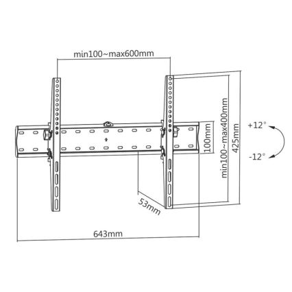MK FLORIA MKF-23DN640 - Стенна стойка за телевизор със сгъваемо рамо 80" черен