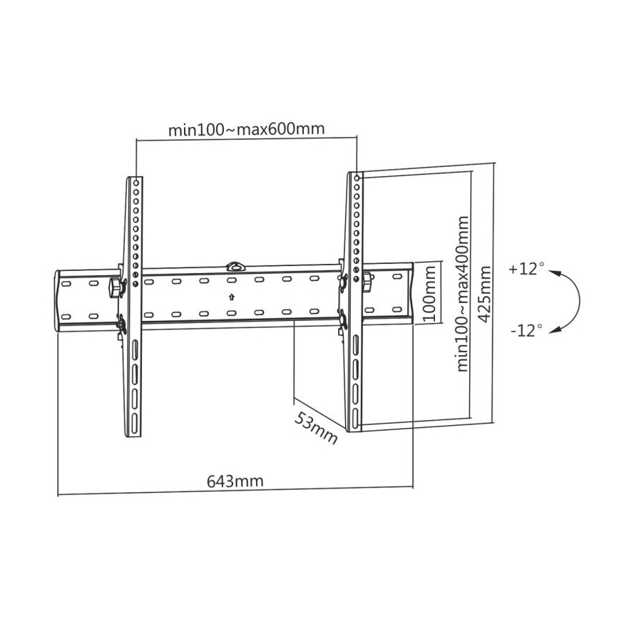 MK FLORIA MKF-23DN640 - Стенна стойка за телевизор със сгъваемо рамо 80 черен