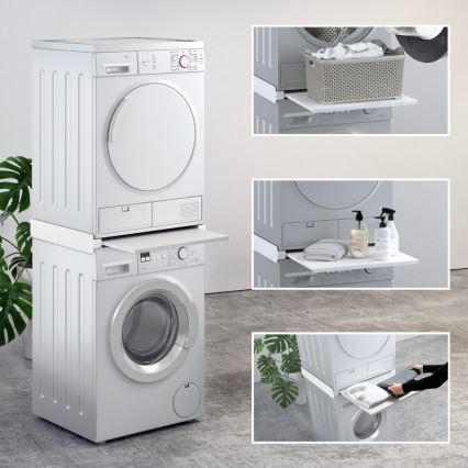 MK FLORIA MKF-23MZ601 - Комплект за подреждане на пералня и сушилня с издърпване 60 см бял