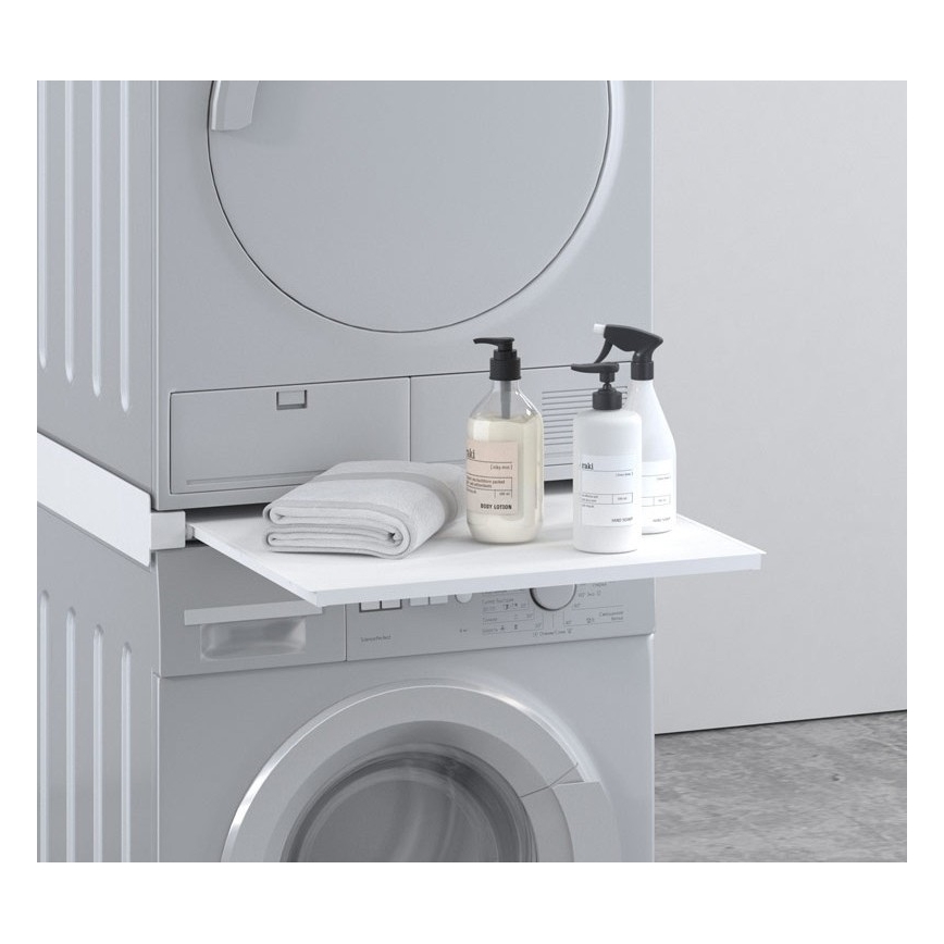 MK FLORIA MKF-23MZ601 - Комплект за подреждане на пералня и сушилня с издърпване 60 см бял