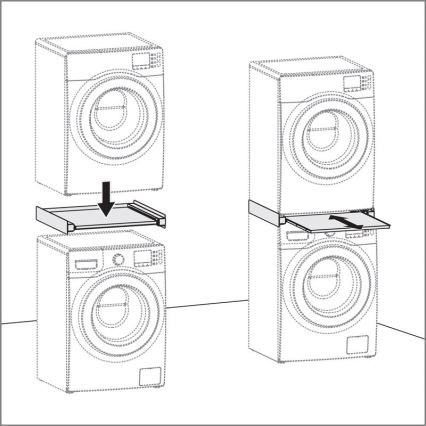 MK FLORIA MKF-23MZ601 - Комплект за подреждане на пералня и сушилня с издърпване 60 см бял