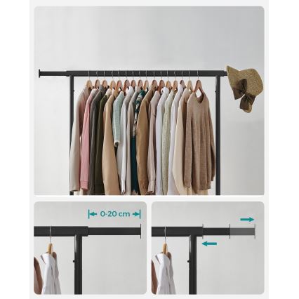 Мобилна подова закачалка LINEA черна