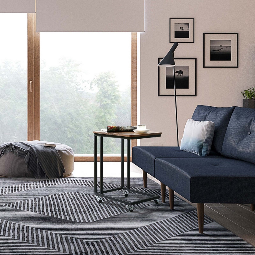 Мобилна помощна масичка ELDUR, кафява/черна