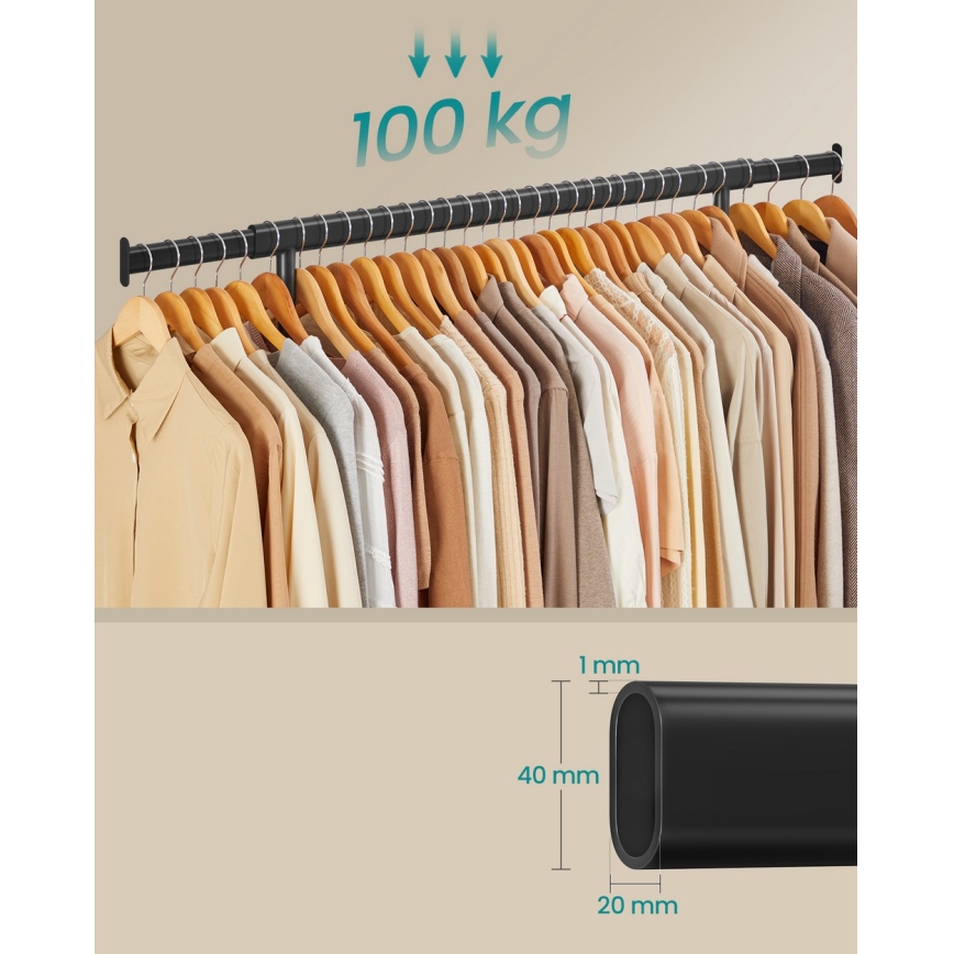 Мобилна стойка за дрехи LINEA черна