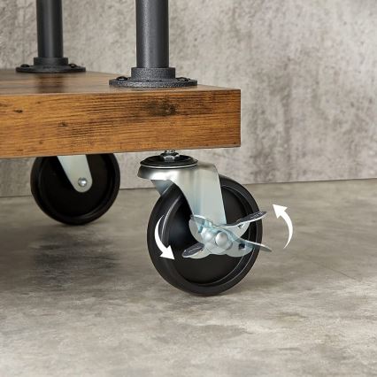 Мобилна стойка за дрехи LINEA в кафяво/черно