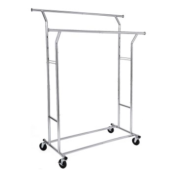 Мобилна стояща закачалка LINEA, сребърна