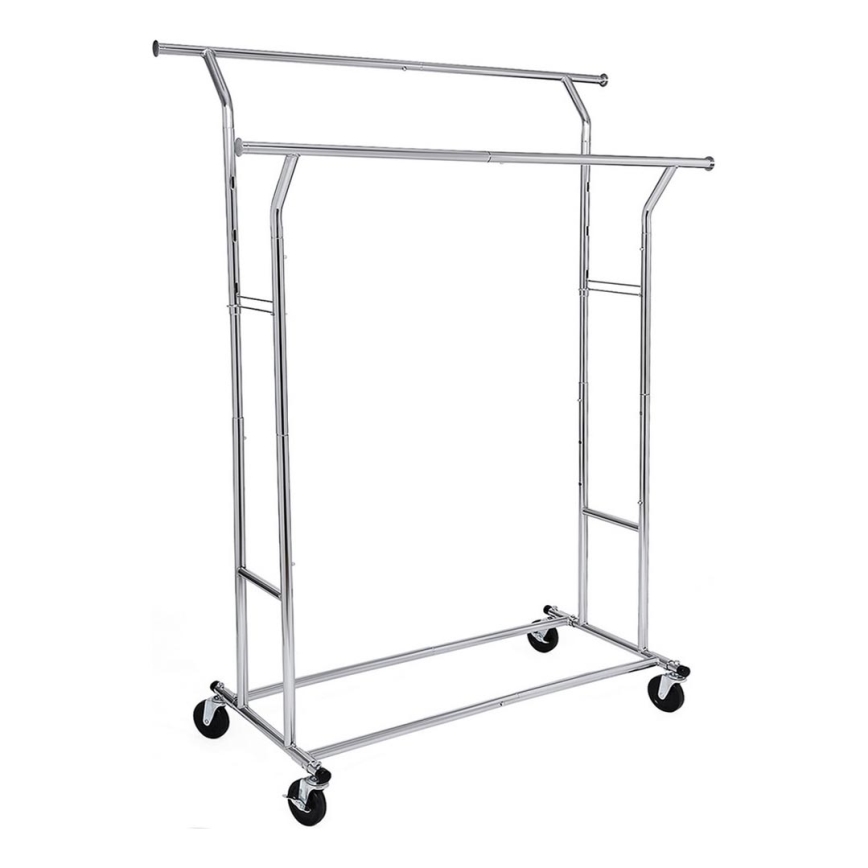 Мобилна стояща закачалка LINEA, сребърна