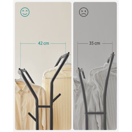 Мобилна свободно стояща закачалка LINEA, черна