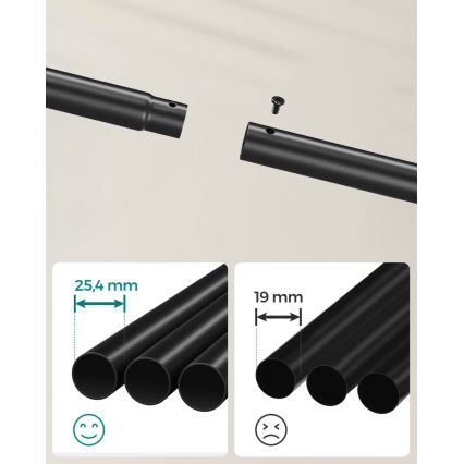 Мобилна свободно стояща закачалка LINEA, черна