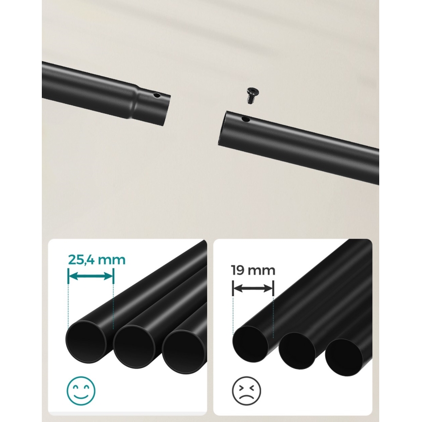 Мобилна свободно стояща закачалка LINEA, черна