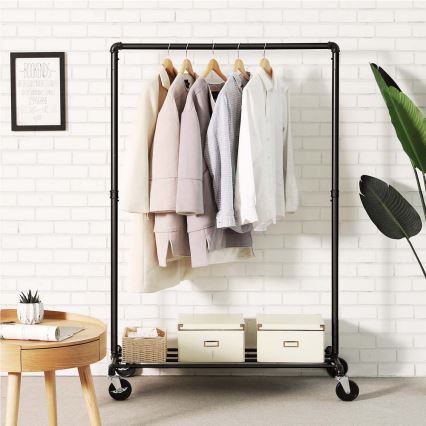 Мобилна свободностояща закачалка LINEA черна