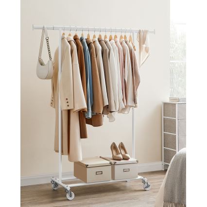 Мобилна закачалка на стойка LINEA бяла