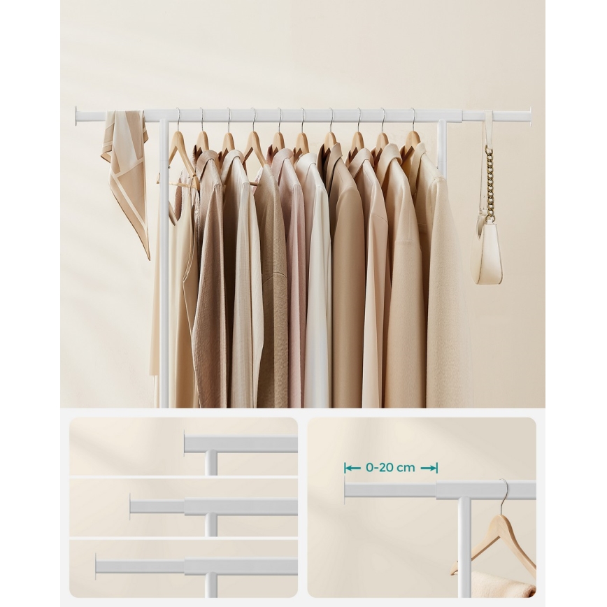 Мобилна закачалка на стойка LINEA бяла