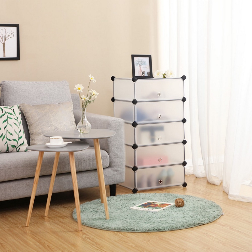 Модулен рафт BOXIFY с чекмеджета, бял