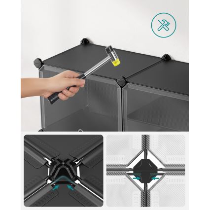Модулен стелаж с отделения BOXIFY, черен