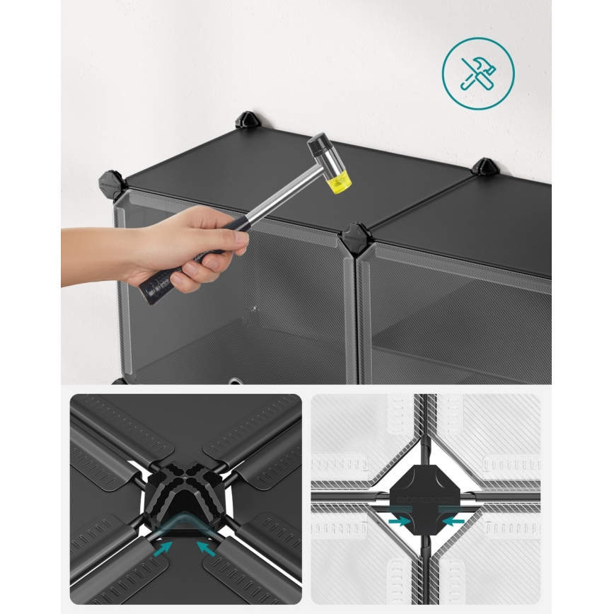 Модулен стелаж с отделения BOXIFY, черен
