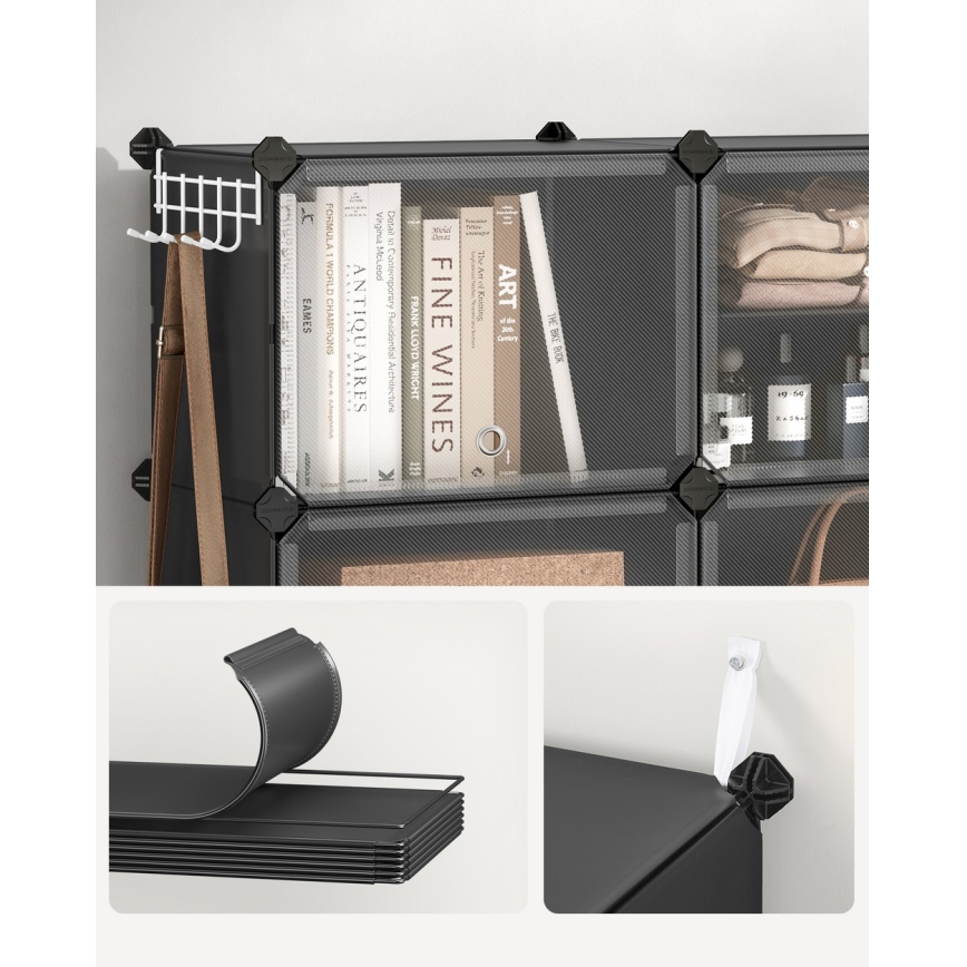 Модулен стелаж с отделения BOXIFY, черен