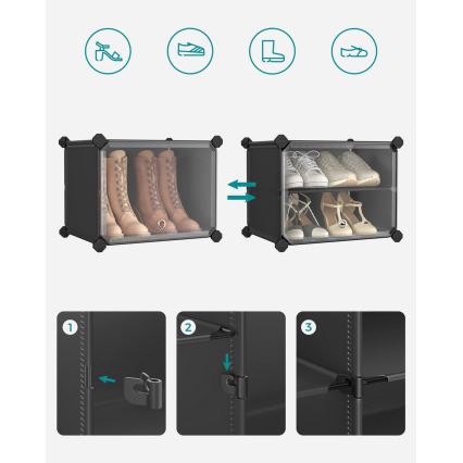 Модулен стелаж с отделения BOXIFY, черен