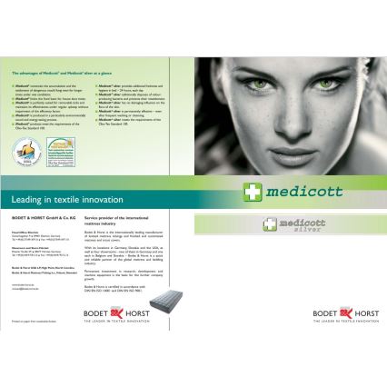 Monarch - Ортопедичен топ матрак MONZA 90x200см калъф Silver Medicott