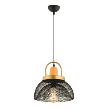 MONZA висяща лампа 1xE27/40W/230V, диаметър 29 см, черно/златно