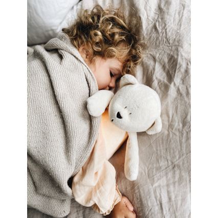 Moonie - Детска малка нощна лампа малко мече сребрист