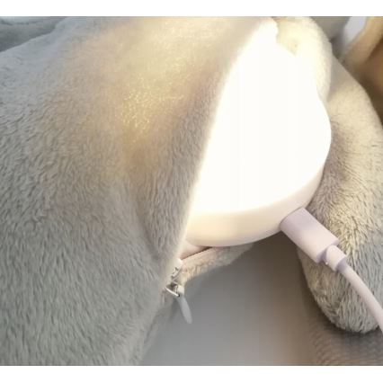 Moonie - Детска малка нощна лампа малко мече сребрист