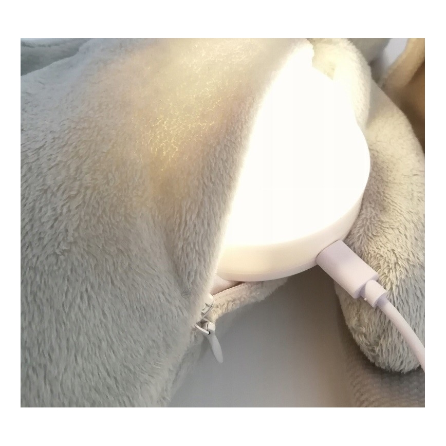 Moonie - Детска малка нощна лампа малко мече сребрист