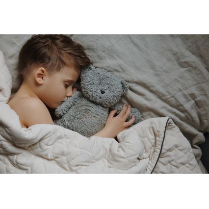 Moonie - Детска малка нощна лампа мече, органично сиво