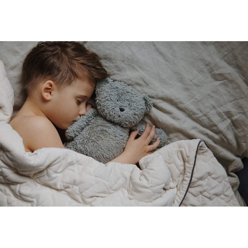 Moonie - Детска малка нощна лампа мече, органично сиво