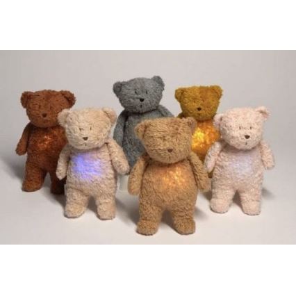 Moonie - Детска малка нощна лампа мече, органично сиво