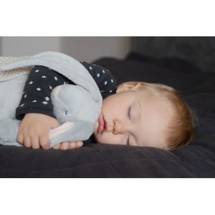 Moonie - Детска малка нощна лампа зайче, облачно сив