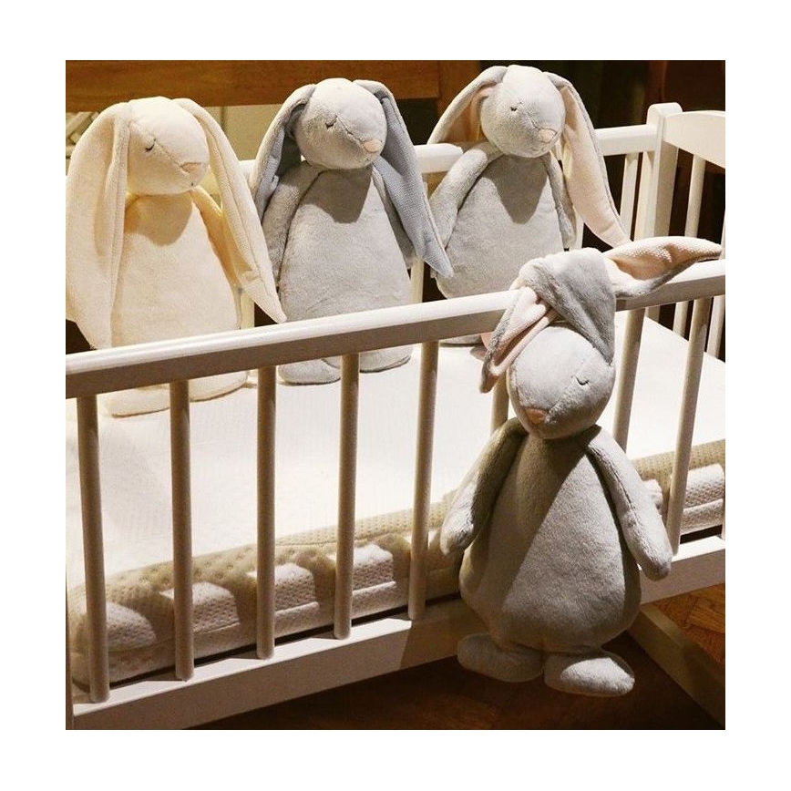 Moonie - Детска малка нощна лампа зайче, облачно сив