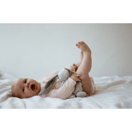 Moonie - Детска малка нощна лампа зайче, сребрист