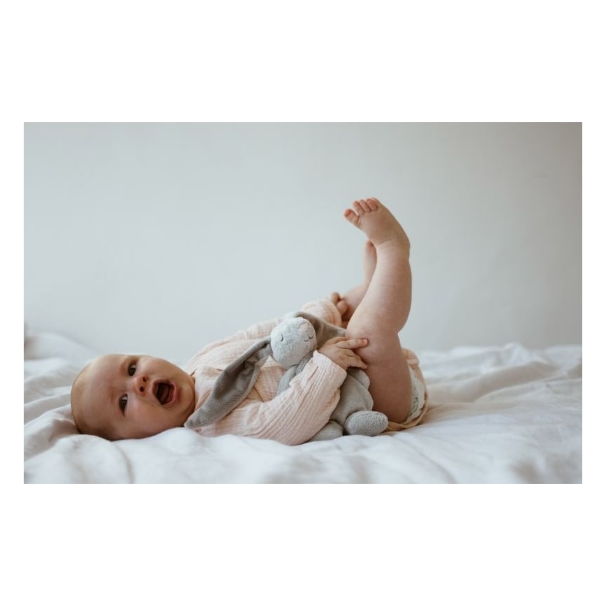 Moonie - Детска малка нощна лампа зайче, сребрист