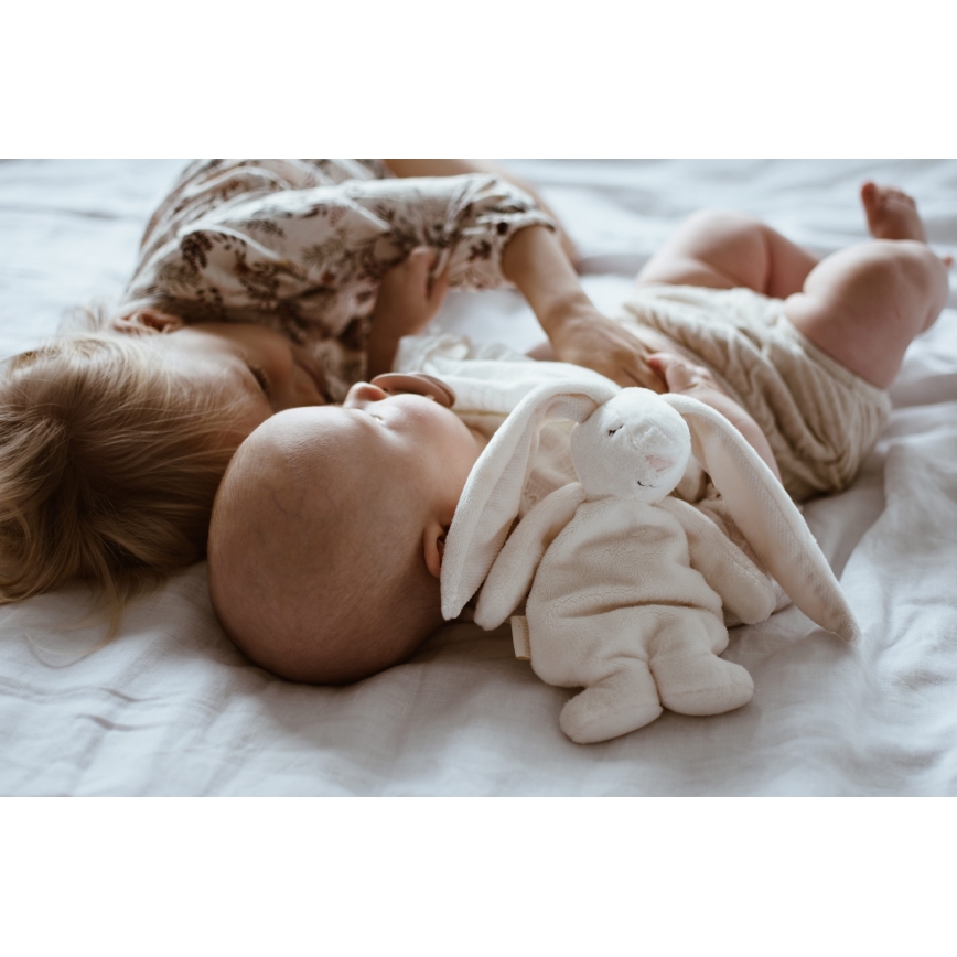 Moonie - Детска малка нощна лампа зайче, кремав