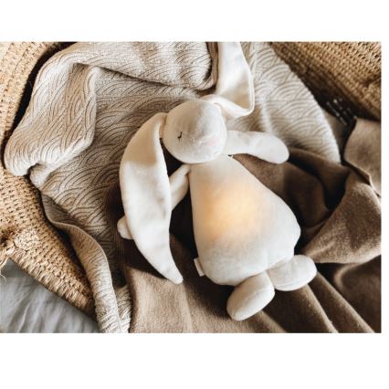 Moonie - Детска малка нощна лампа зайче, кремав