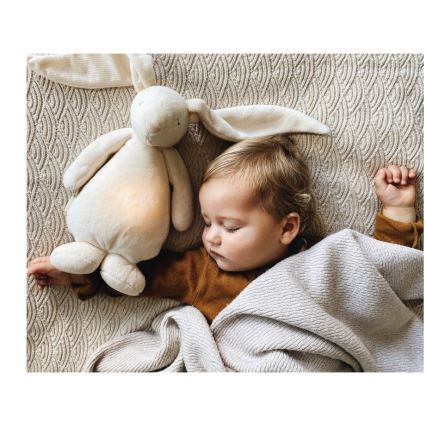 Moonie - Детска малка нощна лампа зайче, кремав