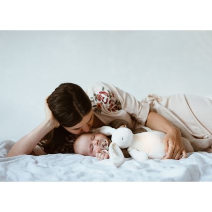 Moonie - Детска малка нощна лампа зайче, кремав