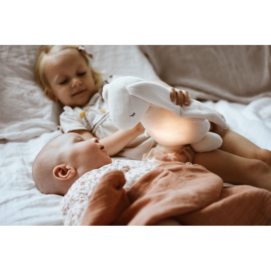 Moonie - Детска малка нощна лампа зайче, кремав