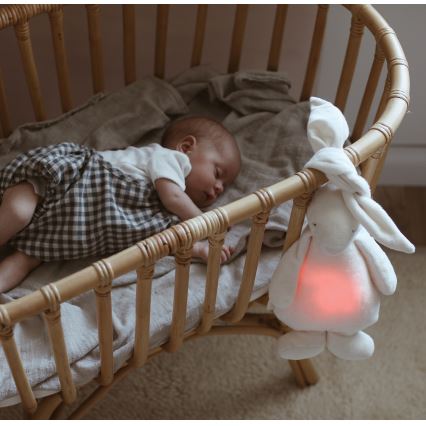 Moonie - Детска малка нощна лампа зайче, кремав