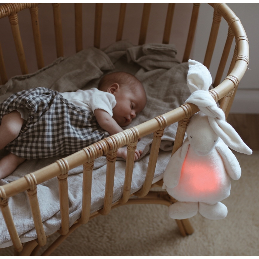 Moonie - Детска малка нощна лампа зайче, кремав